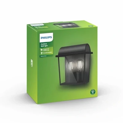 Imagen de Philips myGarden Harvest Aplique de exterior, casquillo E27, 24 W, aluminio, color negro, diseñado para jardines y patios