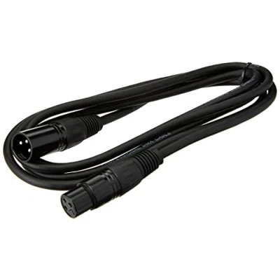 Imagen de Pulse PLS00266 DMX Cable XLR macho a hembra (3 pines, 2 m), color negro