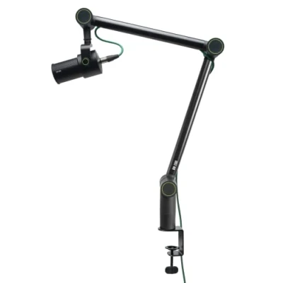 Imagen de Mackie DB 200 brazo jirafa para microfonía profesional con soporte de sobremesa y ranuras integradas la organización cables