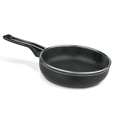 Imagen de TIENDA EURASIA Sarten Freidora con Cestillo, de Aluminio Mango Tacto Goma, Cestillo Acero Inoxidable, para Freir Patatas (24 cm)