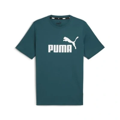 Imagen de Puma Rundhals UNI ESS LOGO Camiseta estampada, Hombre, Talla: Small, Grün cold green