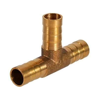 Imagen de Unión de Manguera Vacío, Pieza Latón T Conector Combustible 3 Vías Para Tubo Gas Aceite Aire Comprimido(10mm)
