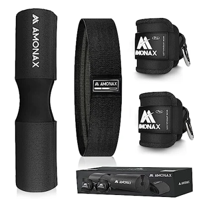 Imagen de Amonax Almohadilla Barra Gimnasio Protector, Cuello Y Hombros para Sentadillas Empuje De Cadera, Ejercicios En Casa El Gimnasio, Entrenamiento Fuerza Pesas