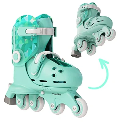 Imagen de Yvolution Twista,Patines de Entrenamiento para Principiantes, Patines Ajustables 2 en 1, Talla 23 28. No Necesita Herramientas niñas y niños más años, 7 11 EE. UU