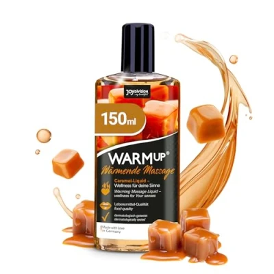 Imagen de JOYDIVISION WARMup Aceite de masaje caramelo 150 ml I Líquido corporal efecto calor con olor y sabor a vainilla para parejas Massage Oil