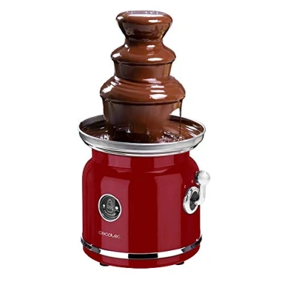 Imagen de Cecotec Fuente de Chocolate Fun Chocolicious. Potencia 90 W, Diseño Retro, Torre Acero Inoxidable, 3 Niveles Cascada, Desmontable, Piezas aptas para lavavajillas