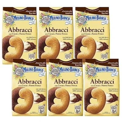 Imagen de MULINO BIANCO Abbracci crujientes pasteles italianos con sabor a mantequilla y cacao 350g x 6 paquetes (Abbracci, x6)