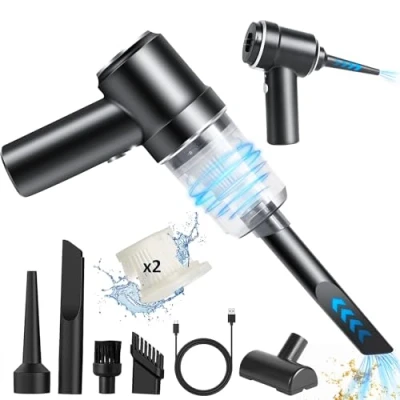 Imagen de Euakee Aspirador de Man, 3 en 1 Aspiradora Mano sin Cable, 10KPa Coche Potente Portátil con 2 Filtro Lavable Mini y Soplador Multifunción para Hogar Oficina