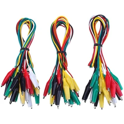Imagen de Fasizi Juego de 30 cables prueba con clips cocodrilo, cable aislado, doble extremo, 19.7 pulgadas