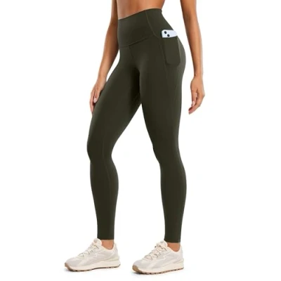 Imagen de CRZ YOGA Mujeres Butterluxe Ejercicio Polainas 71cm Cintura Alta con Bolsillos Verde Oliva 38