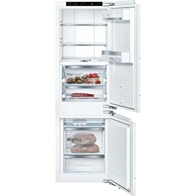 Imagen de Bosch KIF86PFE0 Serie 8 Frigorífico y congelador empotrable, nicho de 177,5 x 56 cm, refrigeración 156 l + congelación 67 L, bisagra plana, fabricado en Alemania, VitaFresh Pro 3 veces más