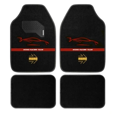 Imagen de Momo CM4A7BR Juego de alfombrillas suelo textil 4 negro Ajuste universal