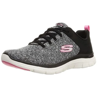 Imagen de Skechers Flex Appeal 4.0 Active Flow Zapatillas para mujer, negro, rosa, 40 EU
