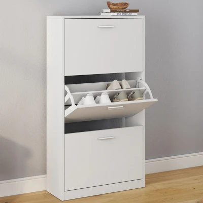 Imagen de idmarket Zapatero de 3 puertas color blanco