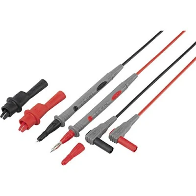 Imagen de VOLTCRAFT TL 88 4 set de cordones medición seguridad [Banana macho mm punta prueba] 1.80 m negro, rojo 1
