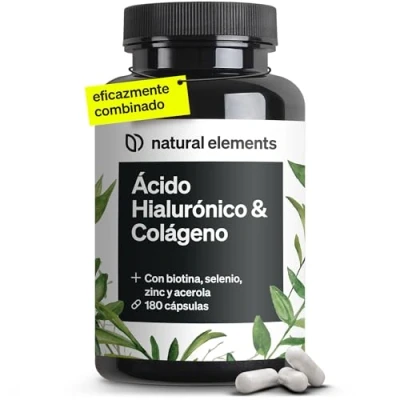Imagen de Colágeno + Ácido hialurónico 180 cápsulas enriquecido con biotina, selenio, zinc, vitamina C de acerola dosis alta 1000mg colageno