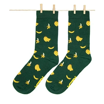 Imagen de Roits Calcetines Bananas Verde Mujer Plátanos Divertidos de Dibujos Originales Regalo Estampados Molones Chulos Fruta Colores (36 40)