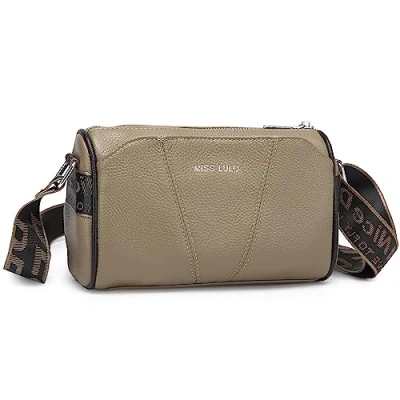 Imagen de Miss Lulu Bolso Bandolera Mujer, de Piel Gran Capacidad para Mujer con Correa Ancha Ajustable