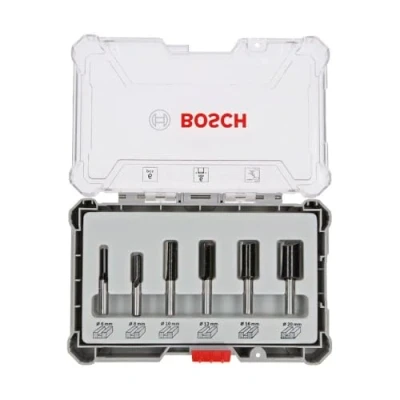 Imagen de Bosch Professional Set de Brocas Fresadoras Rectas 6 Piezas (para madera, vástago Ø mm, Accesorios Fresadoras)