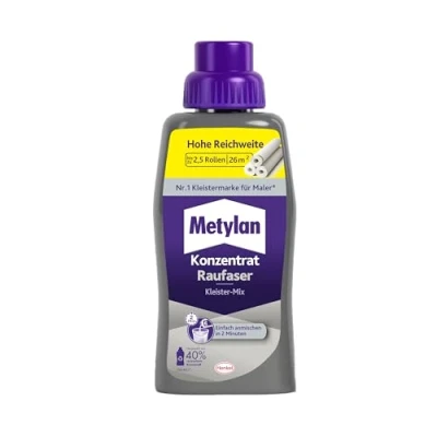 Imagen de Metylan pegamento concentrado para papel pintado de fibra gruesa, fuerte y rápida mezcla uso inmediato, 1 x 500 g
