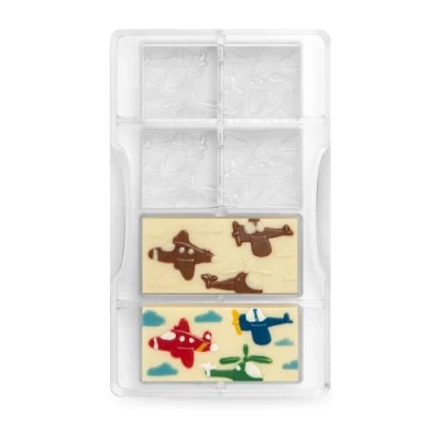 Imagen de DECORA 0050137 Molde para Chocolate Tableta Aviones&amp;HELICÓPTEROS