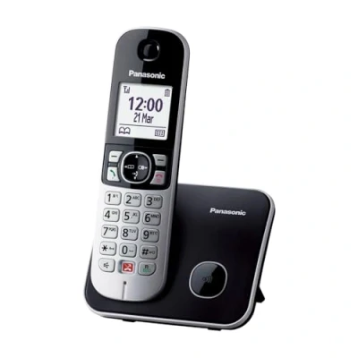 Imagen de Teléfono Panasonic KX TG6851SP, Inalámbrico, Identificación de llamadas, No molestar, Negro + Base