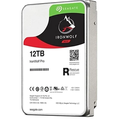 Imagen de Seagate IronWolf, 12 TB, Disco duro interno, NAS, CMR 3,5&quot; SATA 6 GB/s, 7200 RPM, para almacenamiento conectado a red RAID y 3 años de servicios Rescue, Paquete Abre fácil (ST12000VN0008)