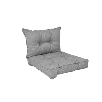 Imagen de POKAR Cojines Lounge Exterior Cojin Asiento Muebles Jardín para Silla, Set de 2: 60x60x10 cm + Respaldo 60x40x10 cm, Gris