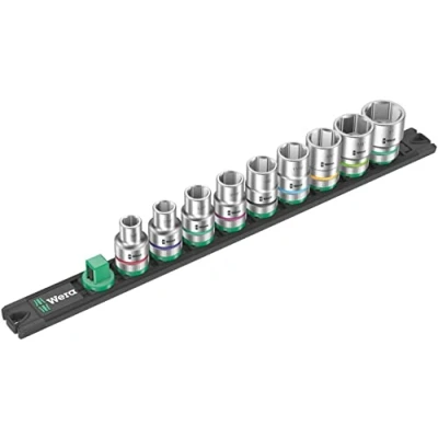 Imagen de Wera 05005480001 Juego de llaves vaso Zyklop en tira magnética vasos C Imperial 1, arrastre 1/2&quot;, pulgadas, 9 piezas