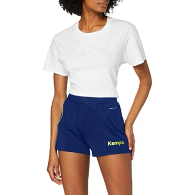 Imagen de Kempa Curve Short de Juego, Mujer, Azul Profundo/Amarillo Fluor, XXL