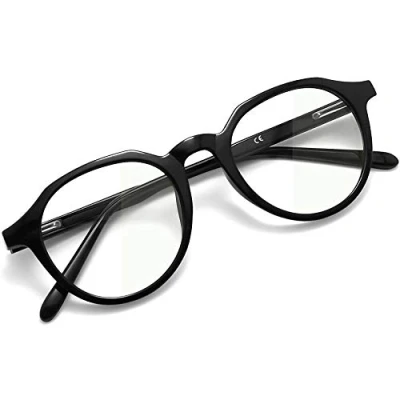 Imagen de Joopin Gafas luz azul Mujer y Hombre para Ordenador Redondas Antireflejantes con Filtro de bloqueo Evita la Fatiga Ocular sin Graduación Negro