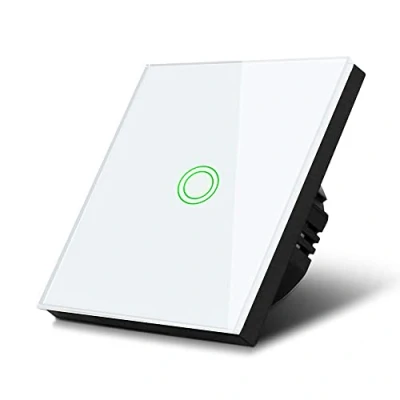 Imagen de Maclean MCE710W Interruptor de luz (1 entrada, táctil, con cambio color, fondo LED, redondo, color blanco)