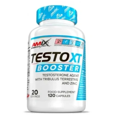 Imagen de AMIX Suplemento Alimenticio TestoXT Booster en 120 Cápsulas Ayuda a Promover el Aumento de los Niveles Testosterona Fuerza y Masa Muscular Deportivo Natural