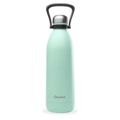 Imagen de Qwetch Botella isotérmica grande (1,5 L, 48 horas frías y 16 calientes, impermeables, sin BPA, con asa de transporte, termo térmico para pícnics, camping, familias