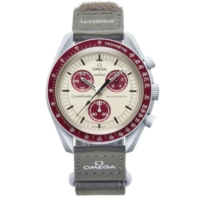 Imagen de Swatch Omega x Moon Mission to Pluto Speedmaster Burdeos Nuevo, unisex, Beige y Borgoña, Moderno, Moderno