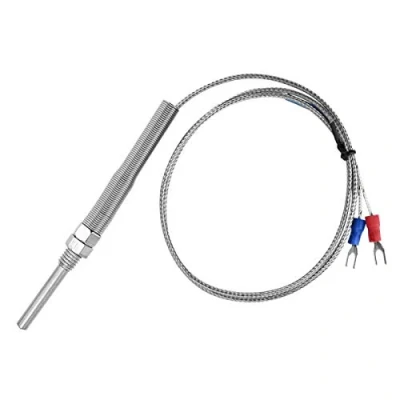 Imagen de termopar, Sonda de Rosca M8 alta sensibilidad Tipo K Termopar 30 mm Cable del sensor temperatura 0 400 ℃ para medición temperatura(1M)