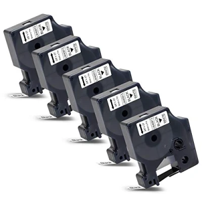 Imagen de 5x Labelwell 9mm x 7m Compatible Cintas de Etiquetas Reemplazo para Dymo D1 40913 S0720680 Negro sobre Blanco LabelManager 160 280 260P 360D 420P 500TS LabelWriter 450 DUO LabelPoint 150 250