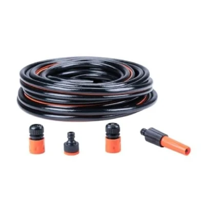 Imagen de BLACK+DECKER Manguera de jardín Juego 5 mangueras 20 metros máx. 6 bar PVC negro/naranja