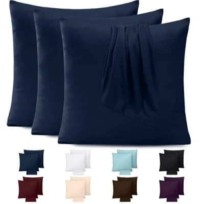 Imagen de Utopia Bedding Funda De Almohada Suave Microfibra Cepillada 100% Poliéster 80 x cm, Juego 4, Fundas Resistentes Al Encogimiento y a La Decoloración Azul Marino