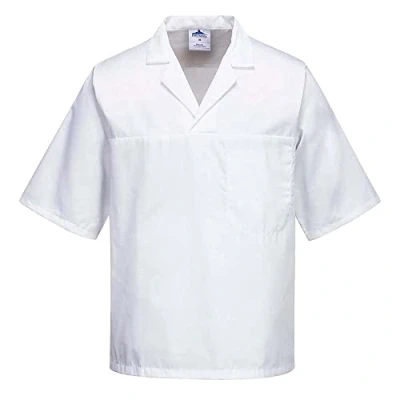 Imagen de Portwest Camisa De Panadero, Manga Corta, Tamaño: M, Color: Blanco, 2209WHRM