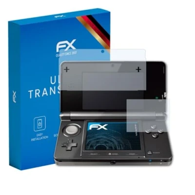 Imagen de atFoliX Lámina Protectora de Pantalla compatible con Nintendo 3DS 2011 Película Protectora, ultra transparente FX Protector (Set 3)