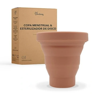 Imagen de Bamboozy Esterilizador Para Copas Menstruales y Discos Reutilizable, Sin BPA, Productos Químicos ni Plástico Incluye Cepillo Todas las Tallas de