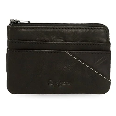 Imagen de Pepe Jeans Striking Monedero con Tarjetero Negro 11x7x1,5 cms Piel