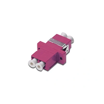 Imagen de DIGITUS Módulo Keystone Fibra Óptica, LC/LC Duplex, de Vidrio Multimodo, OM4, Manguito Cerámico, para Paneles Conexión o Cajas Empalme, Violeta/Blanco