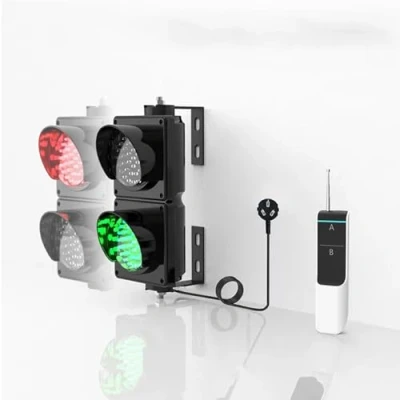 Imagen de GQMYCDM Semaforo LED, Luz de Tráfico LED 100 mm (4 Pulgadas), Muelle Carga Industrial, Lámpara Señal para Pared, con Control Remoto, Plug &amp; Play Semáforo(3m)