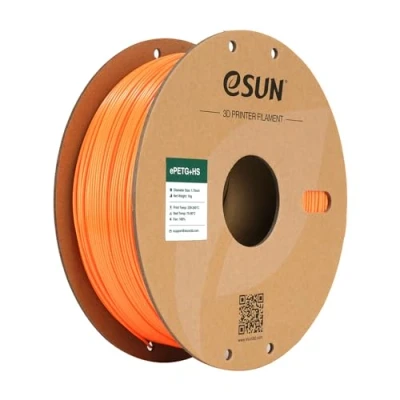 Imagen de eSUN PETG Filamento 1.75mm, ePETG+HS de Alta Velocidad, Precisión Dimensional +/ 0.05mm, Carrete 1KG (2.2 LBS) para Impresión 3D Rápida,Naranja Sólido