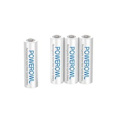Imagen de Pilas Recargables AAA 1000mAh POWEROWL Precarga Alta Capacidad 1.2V Ni MH Recargable Baja Autodescarga (4 Piezas, Aproximadamente 1200 Veces)