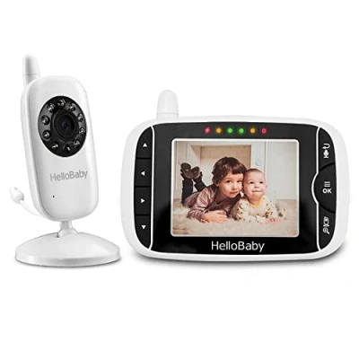 Imagen de HelloBaby HB32 Vigilabebés Monitor Inalámbrico de Vídeo con Cámara Digital, Vigilancia la Temperatura Visión Nocturnay 2 Way Talkback System (HB32), 720p, Sólo movimiento