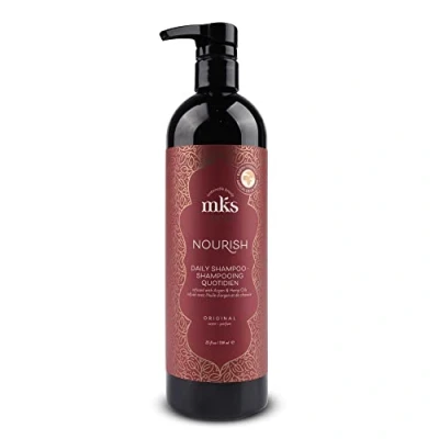 Imagen de Shampoo Nourish MKS eco, Aroma Original 25 fl oz Limpia, fortalece y repara Seguro para cabello tratado con color aceite de argán marroquí, semilla cáñamo
