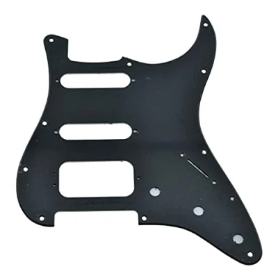 Imagen de Dopro Golpeador de guitarra Strat HSS 11 agujeros con 3 tornillos Humbucking pickguard para Fender americano Stratocaster negro mate